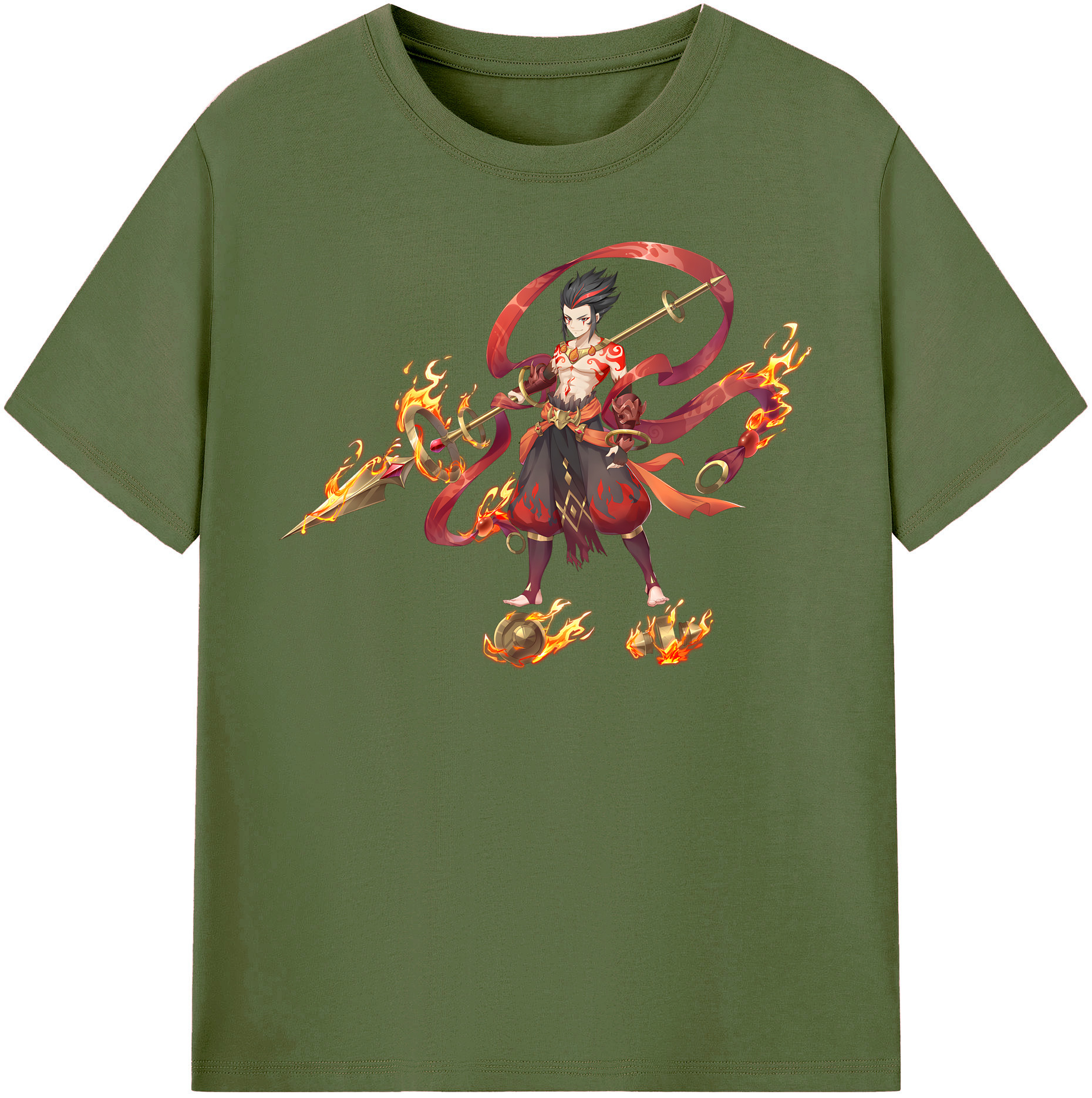 （画像用） Ne Zha 2 ナタ 魔童の大暴れ 綿100％半袖Tシャツ（フロントプリント）